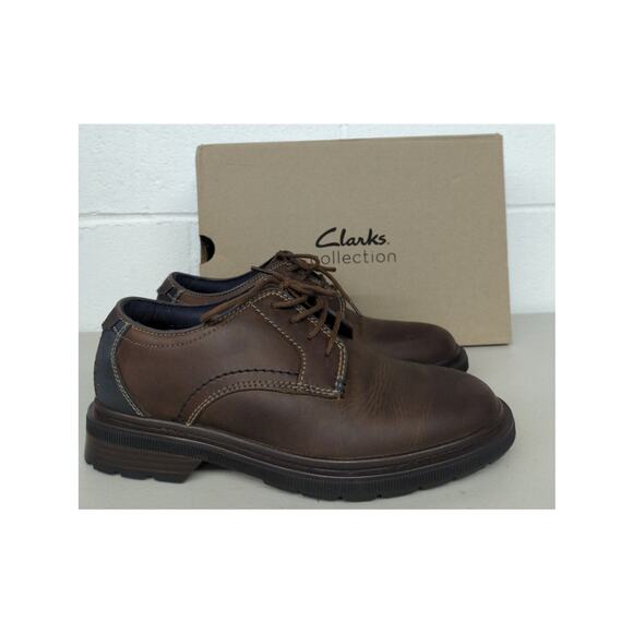 new w/box Clark's collection size 7.5 men's burchill derby leather beeswax 76928 - Picture 1 of 8